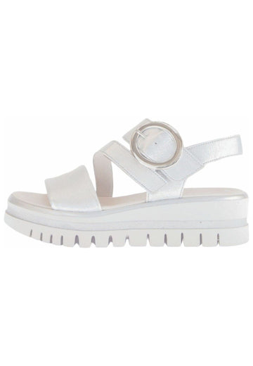 Gabor Sandalen Leder Silber - surf4shoes