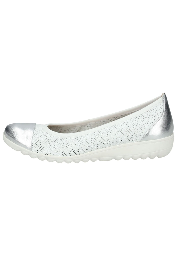 Caprice Ballerinas Leder Weiß/Silber - surf4shoes