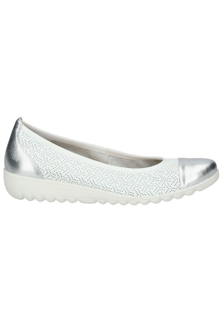 Caprice Ballerinas Leder Weiß/Silber - surf4shoes