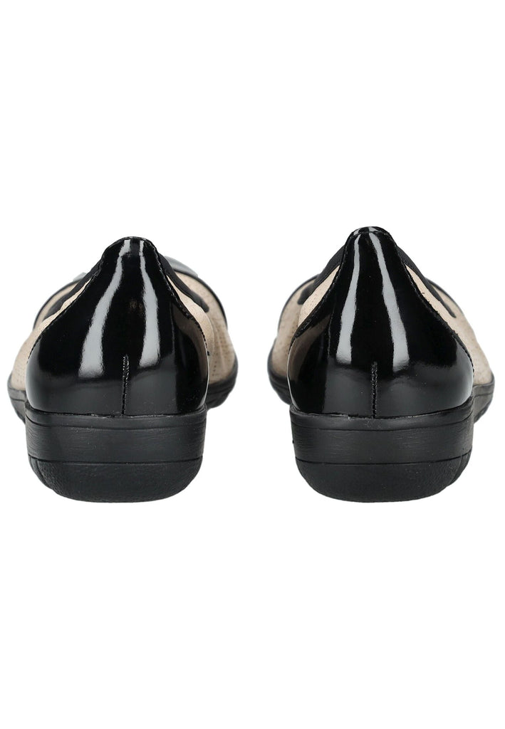 Caprice Ballerinas Leder Beige/Schwarz - surf4shoes