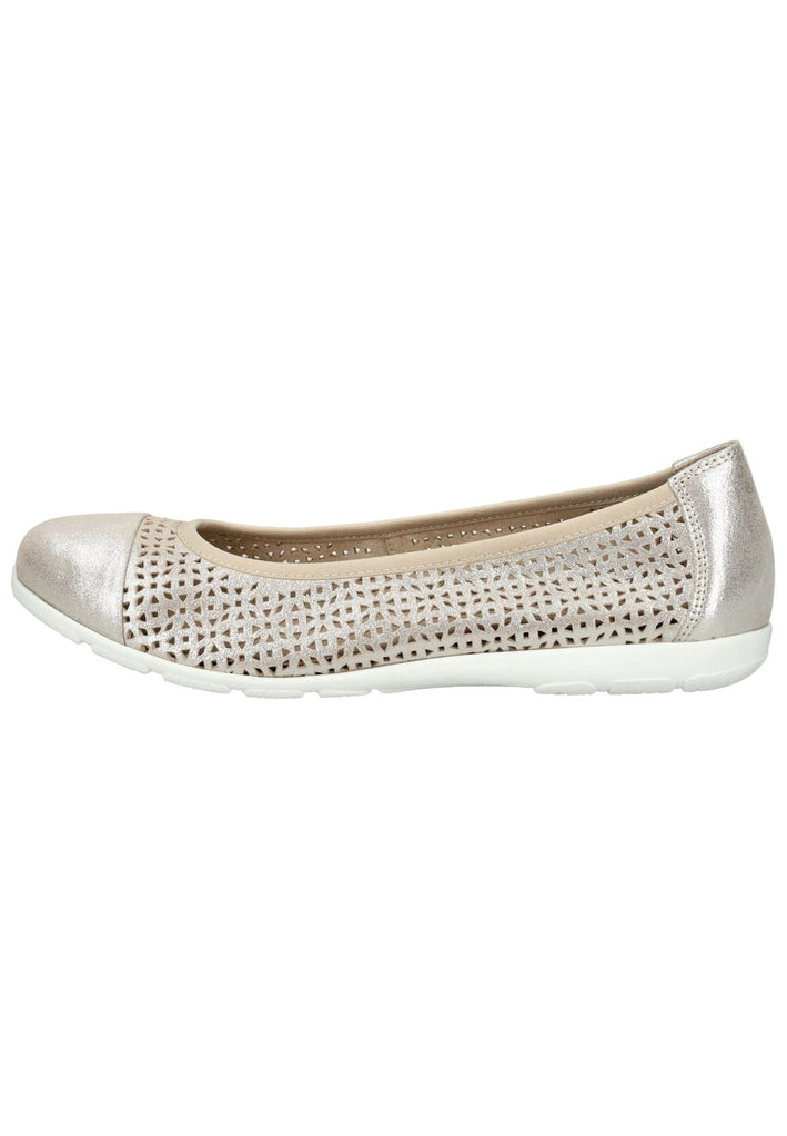 Caprice Ballerinas Leder Taupe - surf4shoes