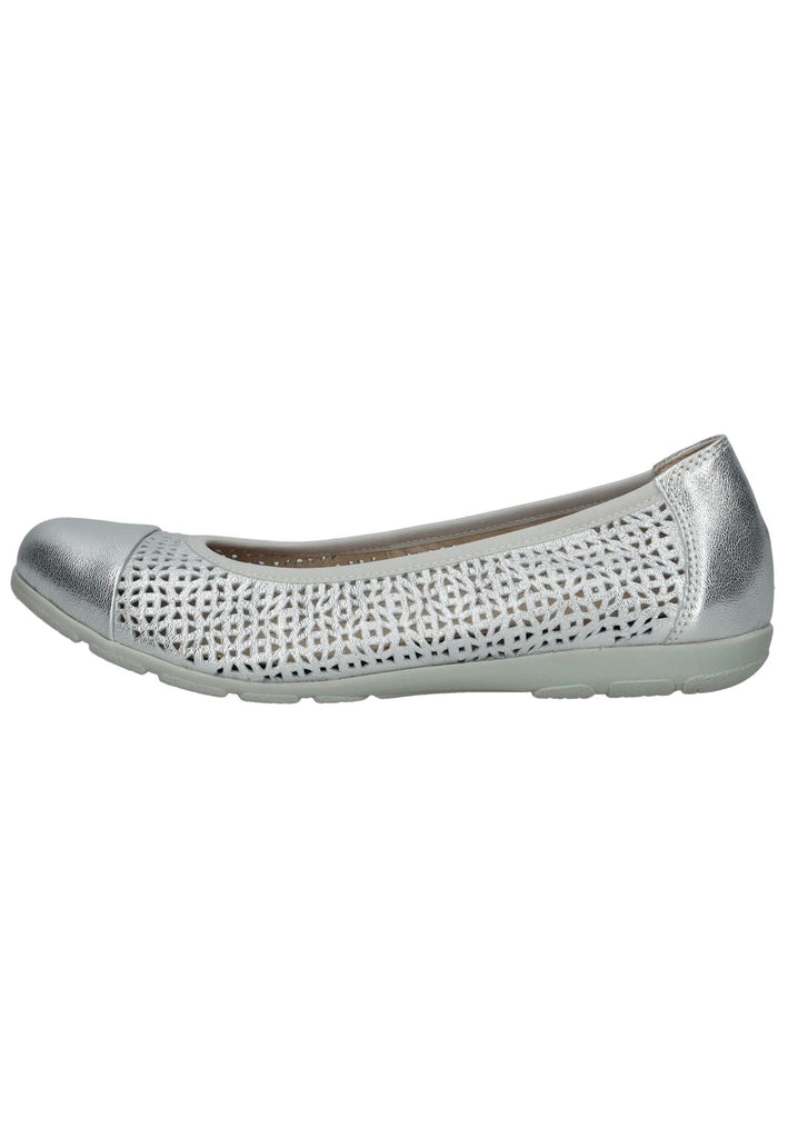 Caprice Ballerinas Leder Silber - surf4shoes
