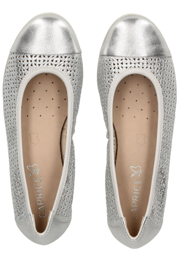 Caprice Ballerinas Leder Silber - surf4shoes