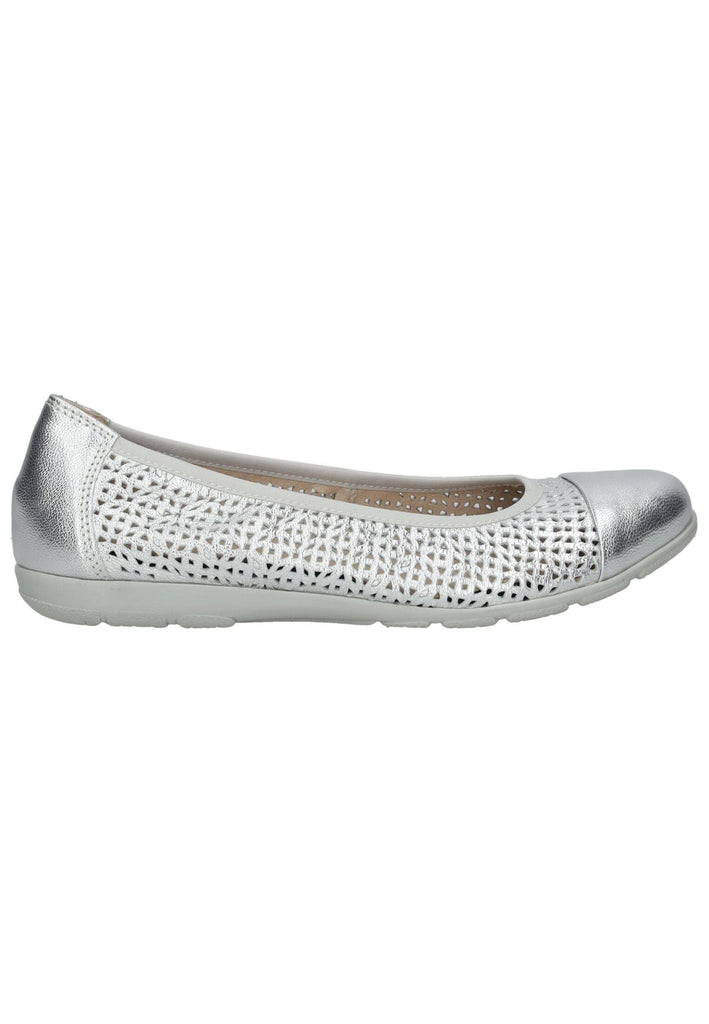 Caprice Ballerinas Leder Silber - surf4shoes