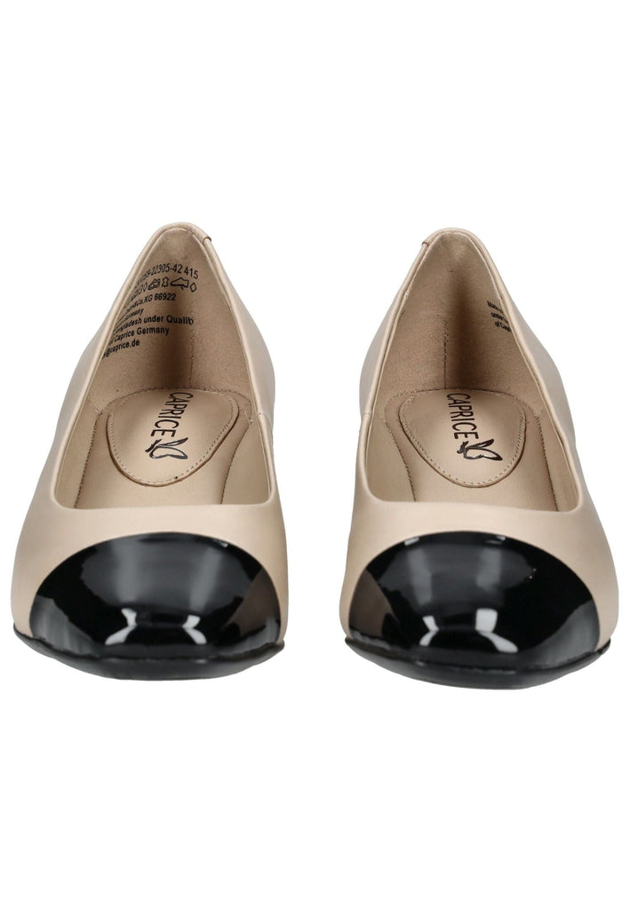 Caprice Pumps Leder Beige/Schwarz - surf4shoes