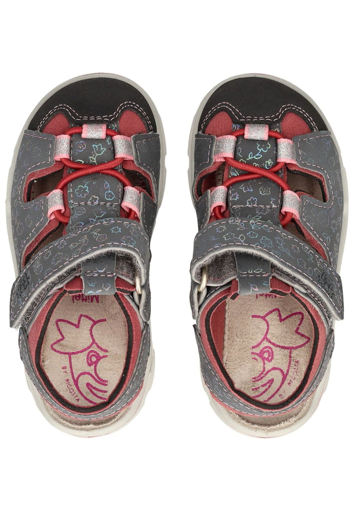 Pepino Halbschuhe Lederimitat/Textil Grau/Rosa - surf4shoes