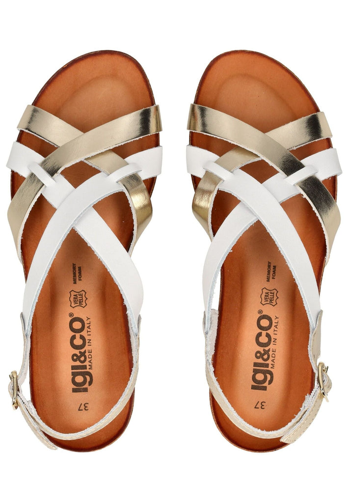 IGI&CO Sandalen Leder Weiß/Gold - surf4shoes