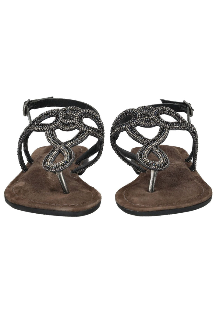 Lazamani Zehensteg Leder Pewter - surf4shoes