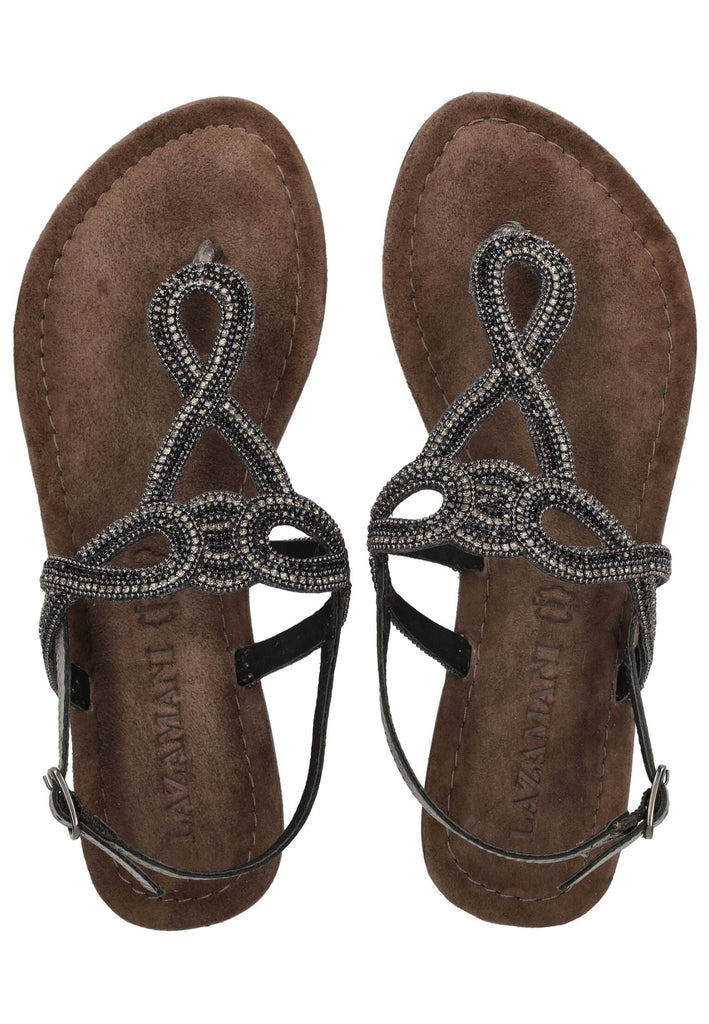 Lazamani Zehensteg Leder Pewter - surf4shoes