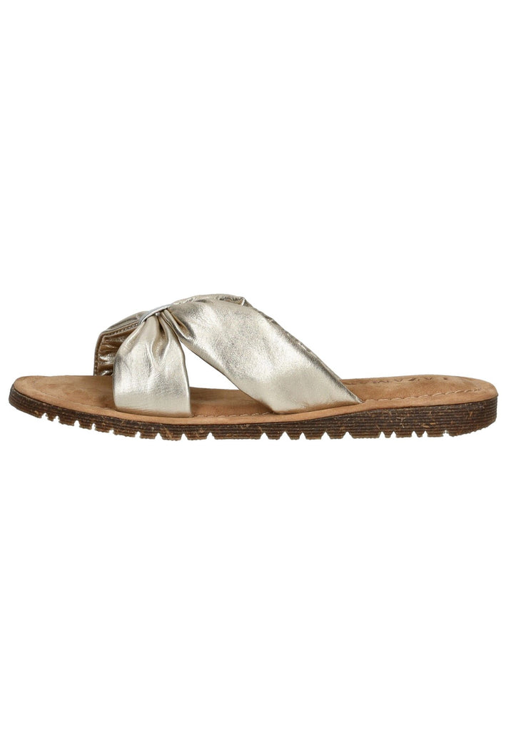 Lazamani Pantoletten Leder Gold - surf4shoes