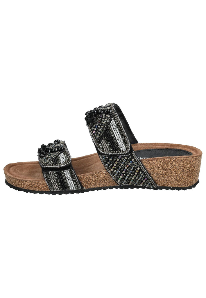 Lazamani Pantoletten Leder Schwarz - surf4shoes