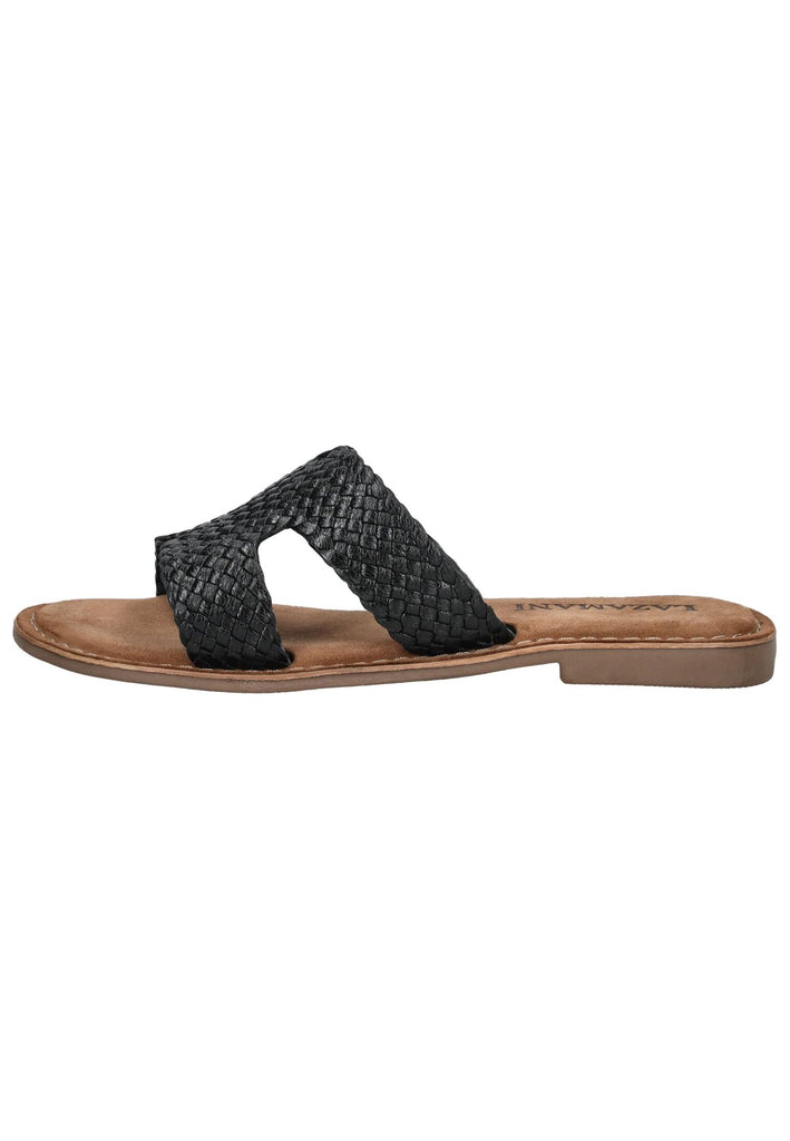 Lazamani Pantoletten Leder Schwarz - surf4shoes