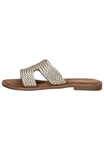 Lazamani Pantoletten Leder Gold - surf4shoes