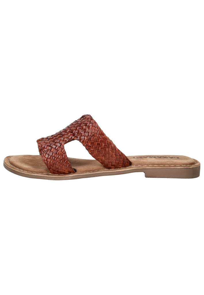 Lazamani Pantoletten Leder Tan - surf4shoes