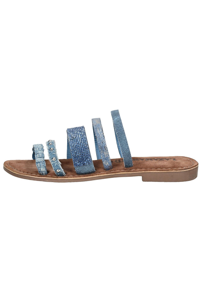 Lazamani Pantoletten Leder Denim - surf4shoes
