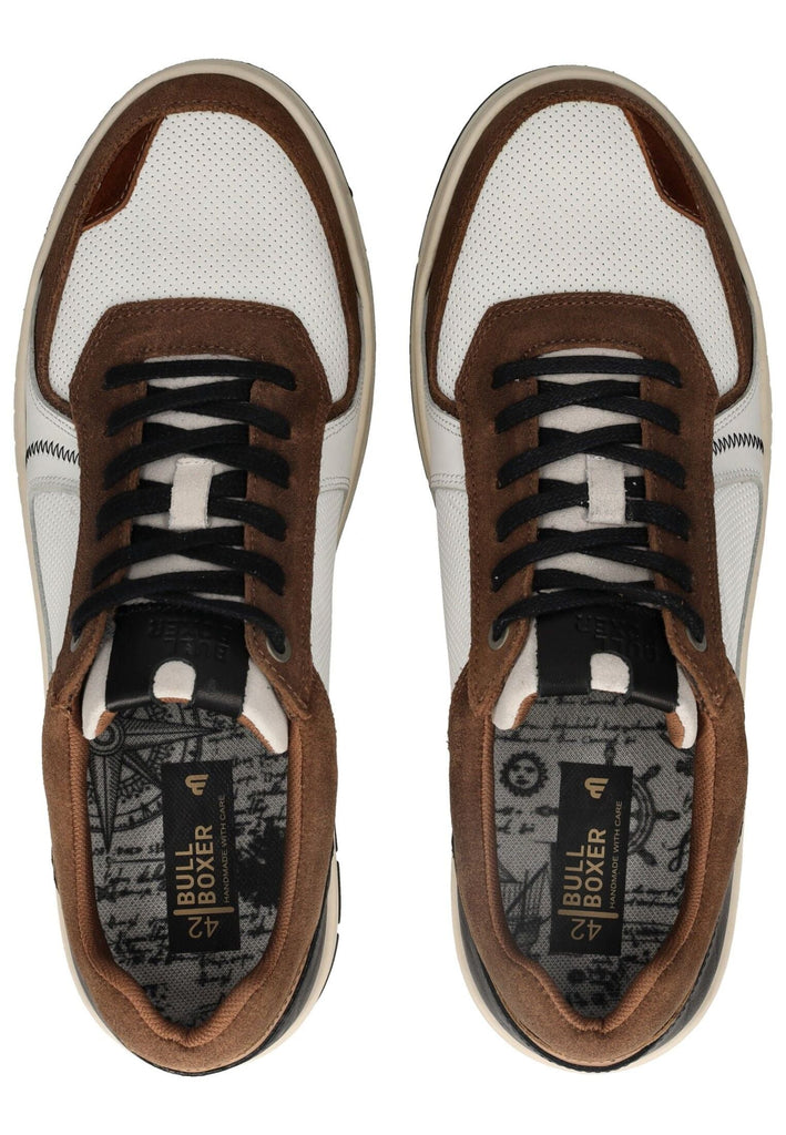 Bullboxer Sneaker Leder Weiß/Braun - surf4shoes