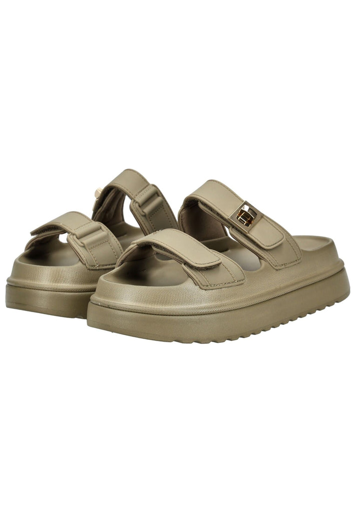 Steve Madden Pantoletten Lederimitat Olive - surf4shoes