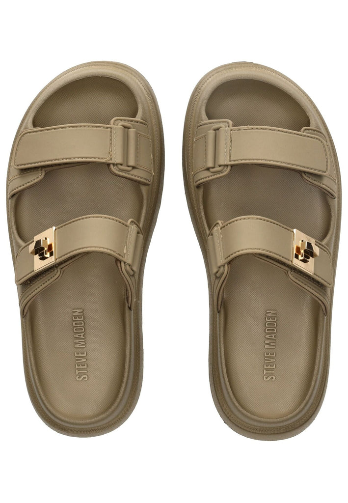 Steve Madden Pantoletten Lederimitat Olive - surf4shoes