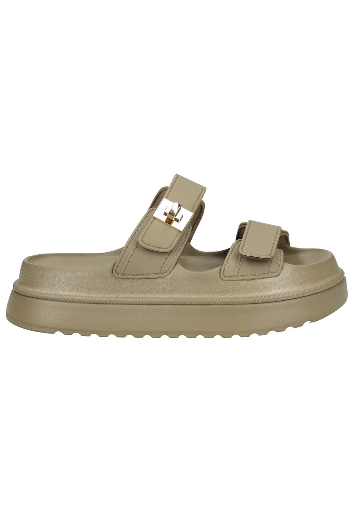 Steve Madden Pantoletten Lederimitat Olive - surf4shoes