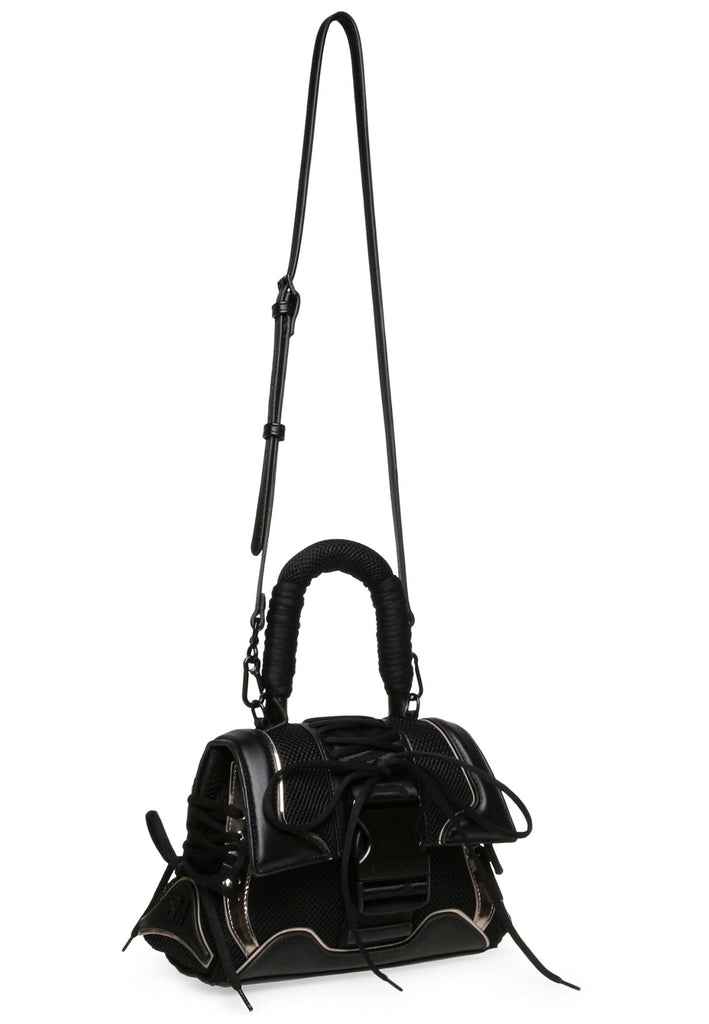 Steve Madden Taschen Lederimitat/Textil Schwarz/Silber - surf4shoes