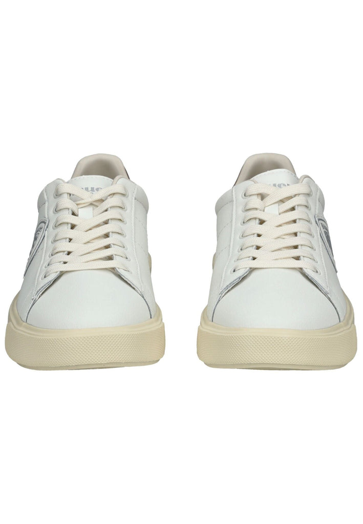 Blauer Sneaker Leder Weiß/Braun - surf4shoes