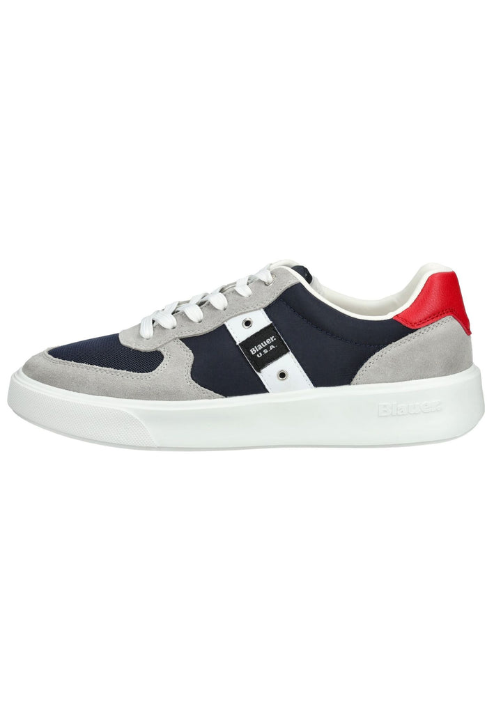Blauer Sneaker Leder/Textil Grau/Blau - surf4shoes