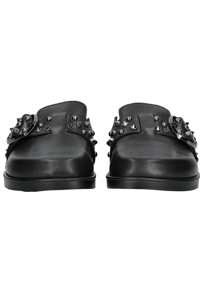 Blauer Pantoletten Leder Schwarz - surf4shoes