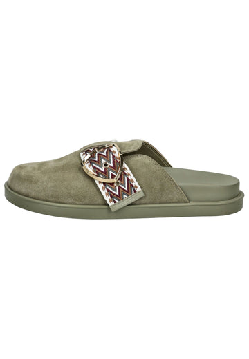 Blauer Pantoletten Veloursleder Mud - surf4shoes