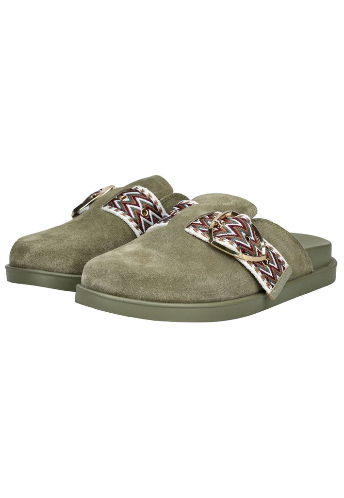 Blauer Pantoletten Veloursleder Mud - surf4shoes