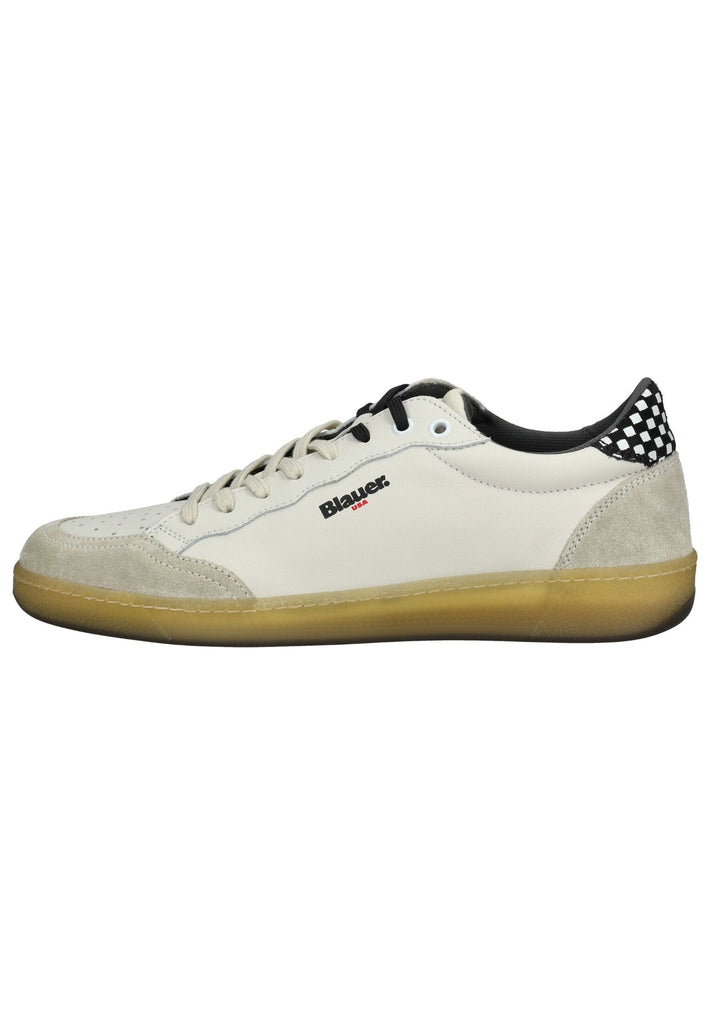 Blauer Sneaker Leder Weiß/Schwarz - surf4shoes