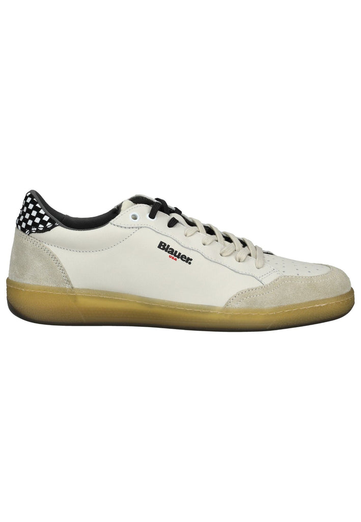 Blauer Sneaker Leder Weiß/Schwarz - surf4shoes