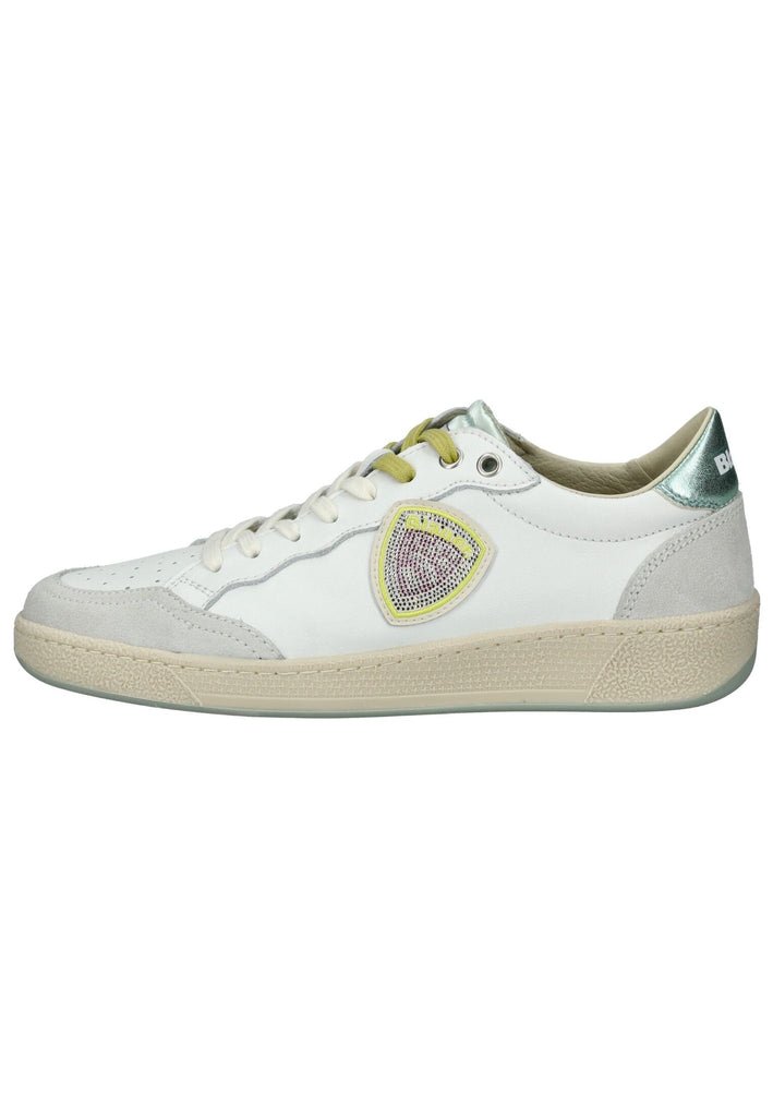 Blauer Sneaker Leder Weiß/Grau - surf4shoes
