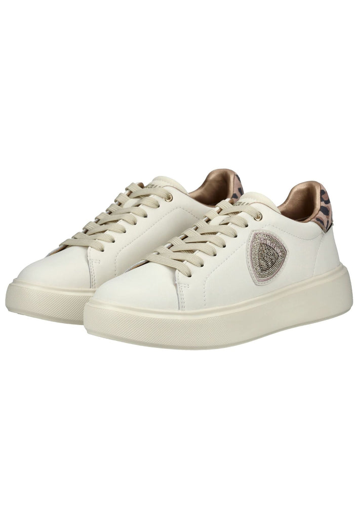 Blauer Sneaker Leder Cream - surf4shoes