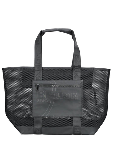 Blauer Taschen Lederimitat/Textil Schwarz - surf4shoes