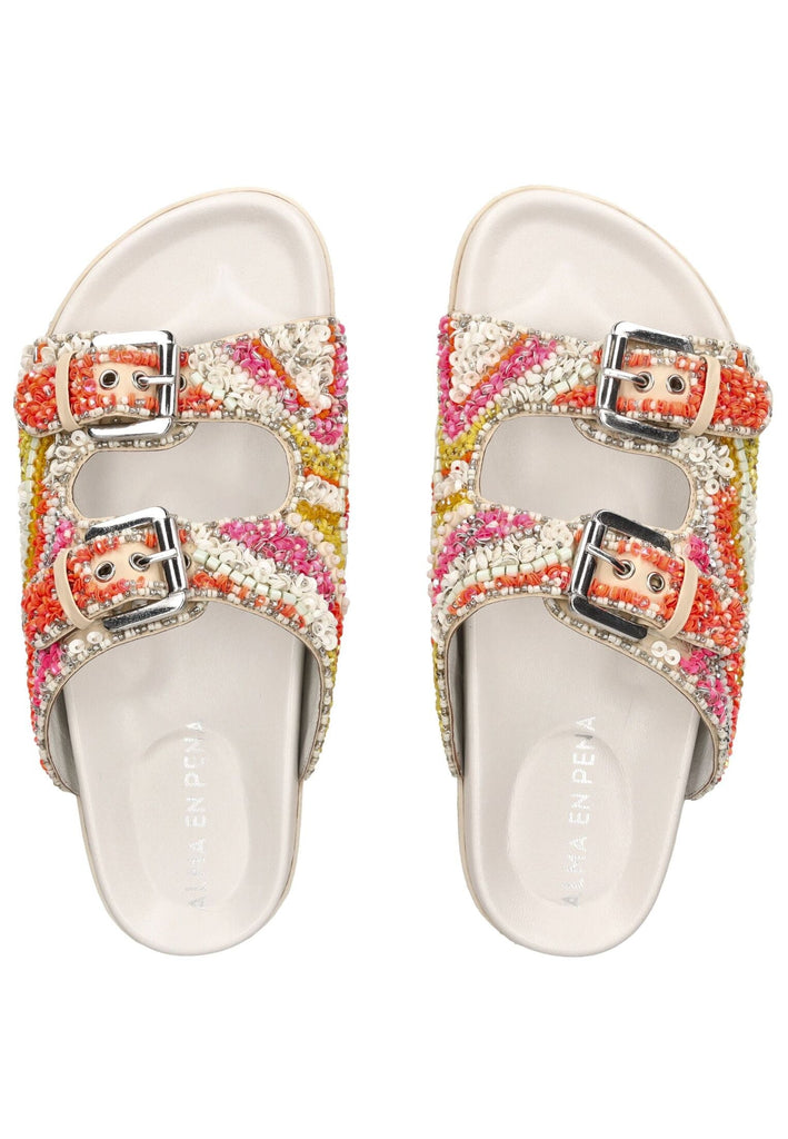 ALMA EN PENA Pantoletten Lederimitat Coral - surf4shoes