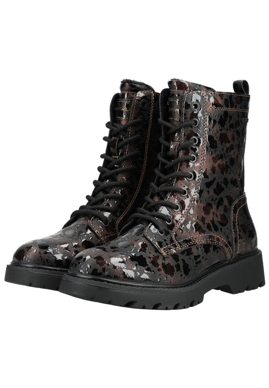 Tom Tailor Stiefelette Lederimitat Mokka Warmfutter