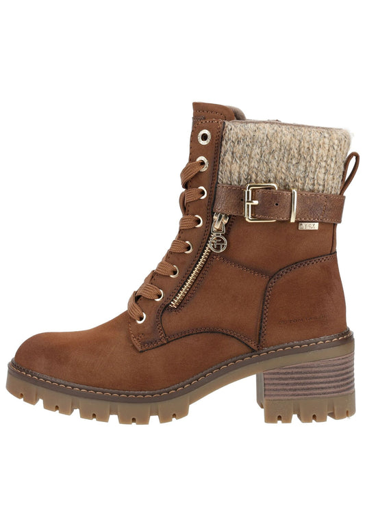Tom Tailor Stiefelette Lederimitat/Textil Whisky