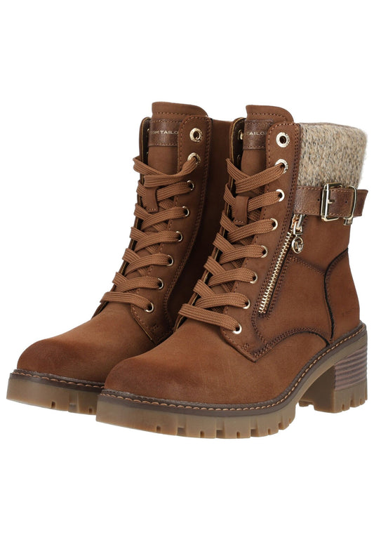 Tom Tailor Stiefelette Lederimitat/Textil Whisky