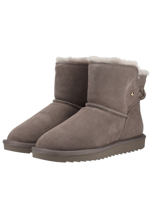 ara Stiefelette Veloursleder Hellgrau Warmfutter