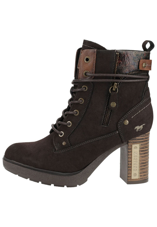 Mustang Stiefelette Lederimitat Mokka Warmfutter