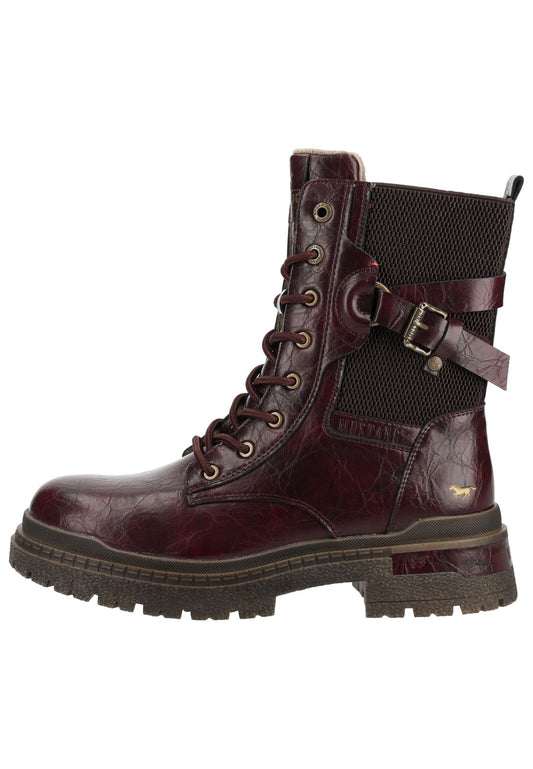 Mustang Stiefelette Lederimitat Bordeaux