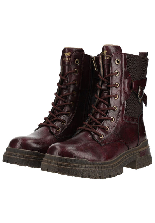 Mustang Stiefelette Lederimitat Bordeaux