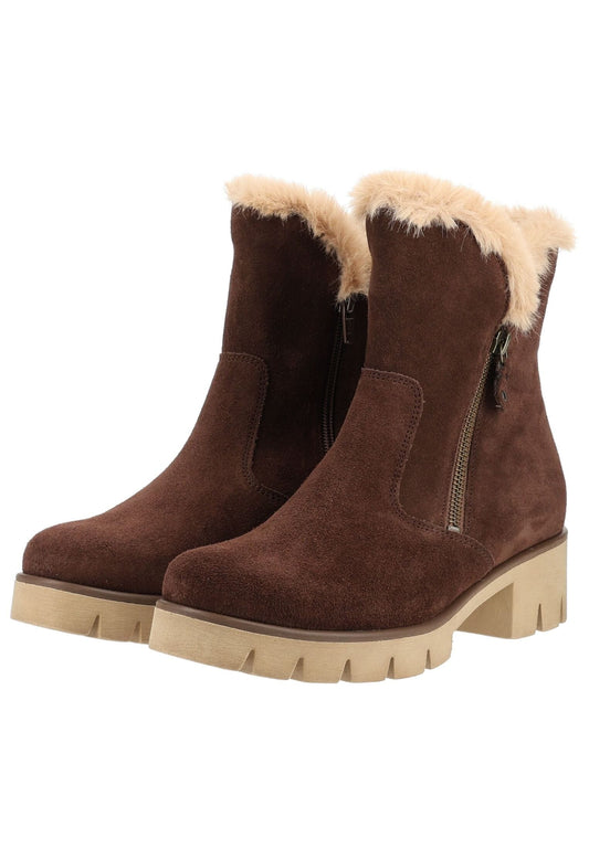 Gabor Stiefelette Veloursleder Cacao Warmfutter
