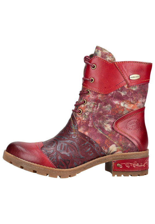 Laura Vita Stiefelette Leder/Textil Rot Kombi