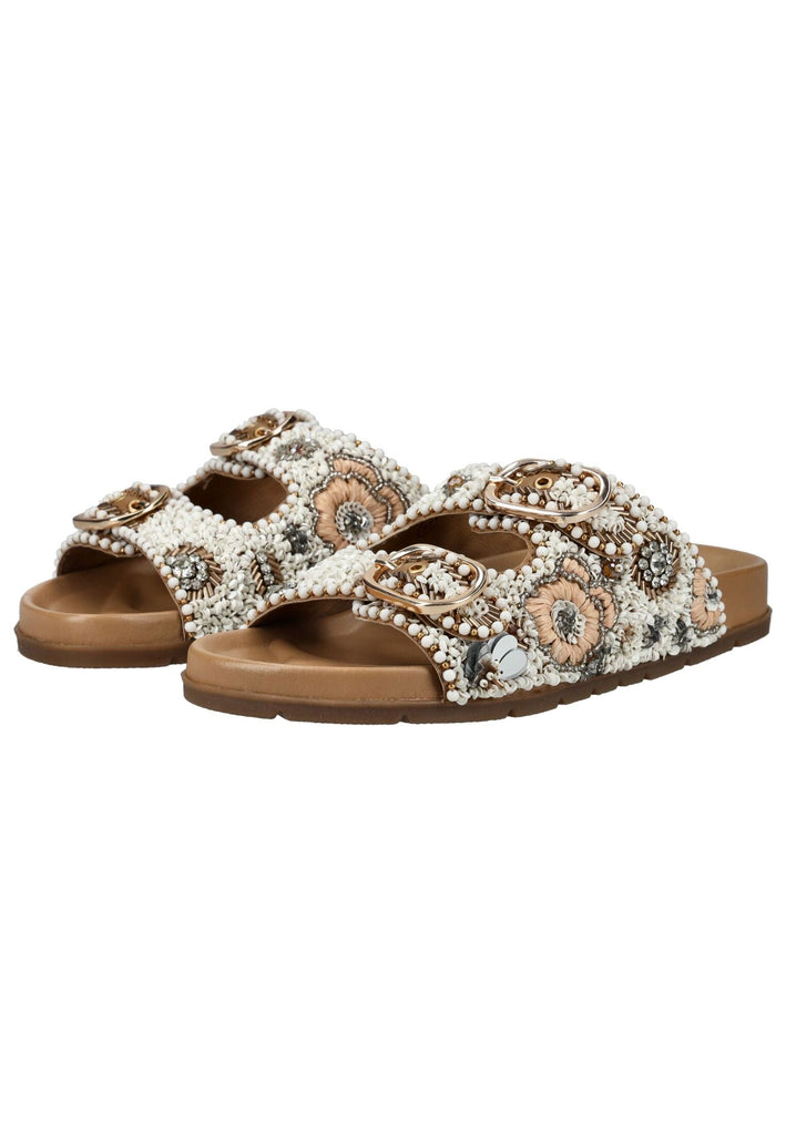 ALMA EN PENA Pantoletten Lederimitat Weiß