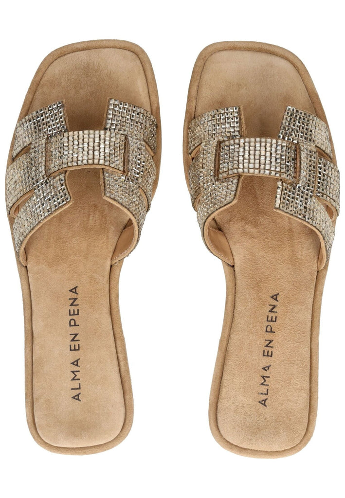 ALMA EN PENA Pantoletten Textil Sand