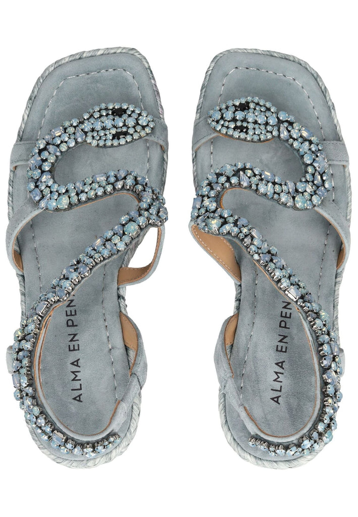 ALMA EN PENA Sandalen Leder/Textil Jeans