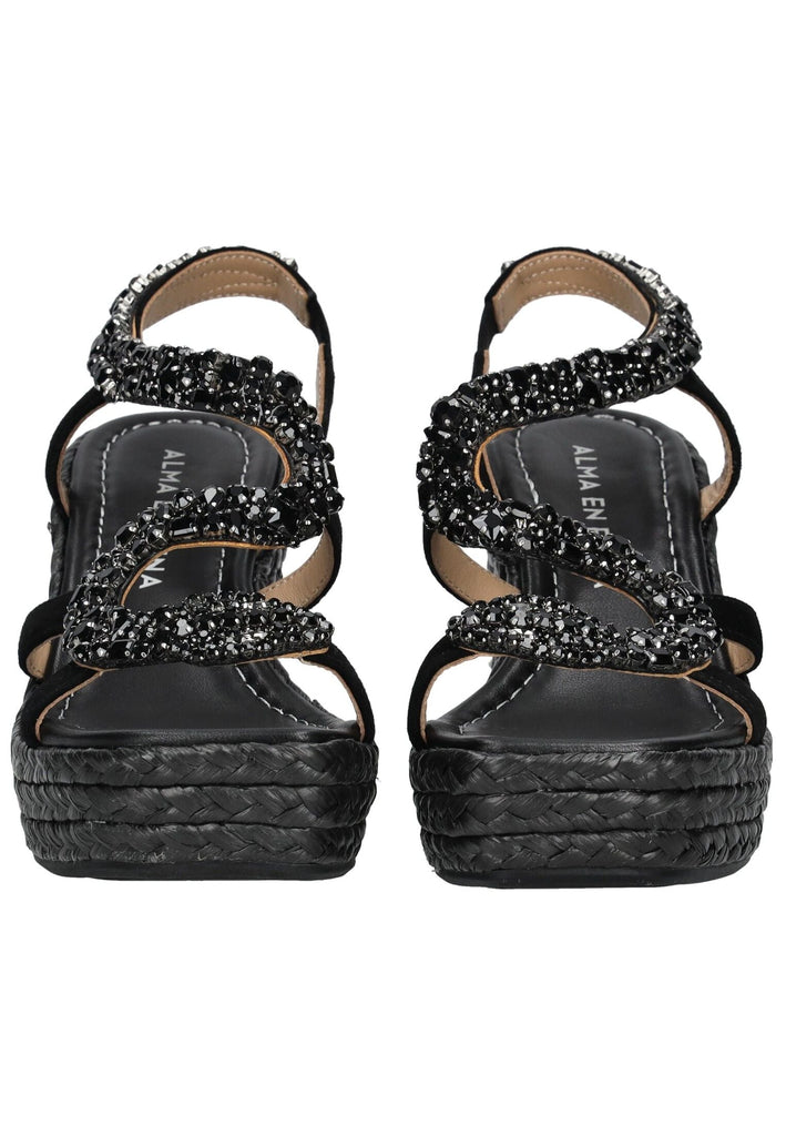 ALMA EN PENA Sandalen Leder/Textil Schwarz