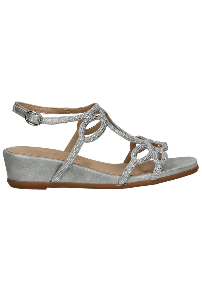 ALMA EN PENA Sandalen Textil Silber