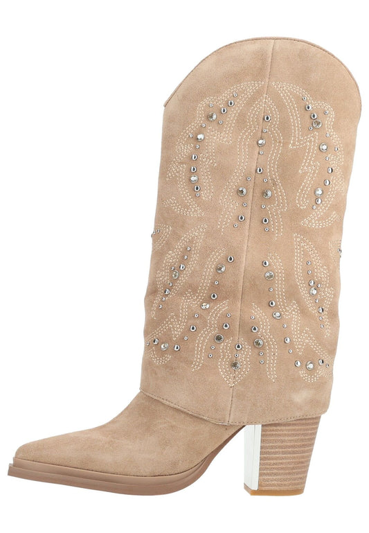 ALMA EN PENA Stiefel Veloursleder Beige